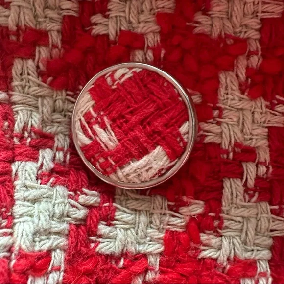 Zara textured houndstooth coat red - Picture 11 of 14